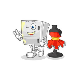 fridge fashion designer vector. cartoon character
