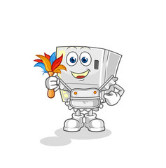 fridge maid mascot. cartoon vector