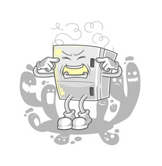 depressed fridge character. cartoon vector