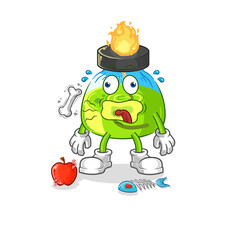 laboratory spirit lamp burp mascot. cartoon vector