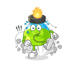 laboratory spirit lamp running illustration. character vector