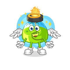 laboratory spirit lamp angel with wings vector. cartoon character