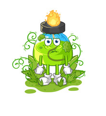 laboratory spirit lamp waiting too long mascot. cartoon vector
