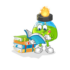 laboratory spirit lamp studying mascot. cartoon vector