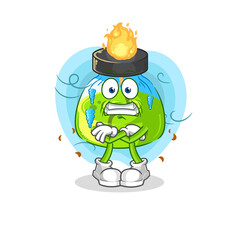 laboratory spirit lamp cold illustration. character vector