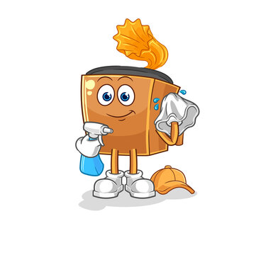 recommend clip art: record player cleaner vector. cartoon character
