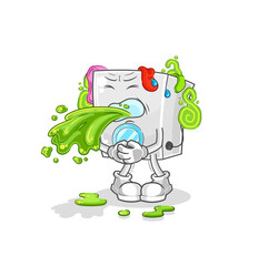 washing machine throw up cartoon. cartoon mascot vector