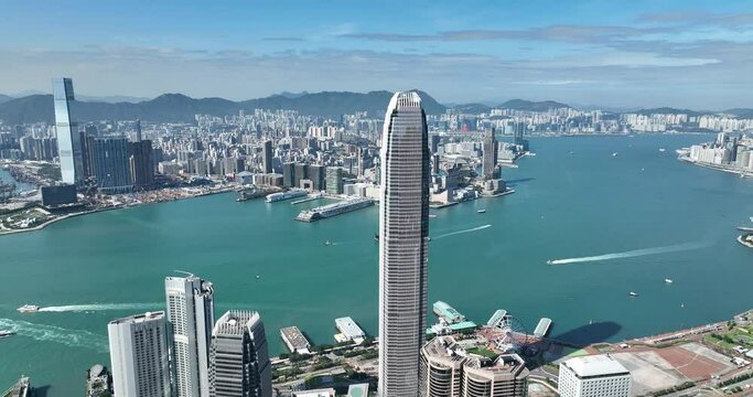 Aerial view of Central Hong Kong on 19 May, 2022