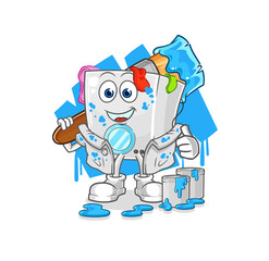 washing machine painter illustration. character vector