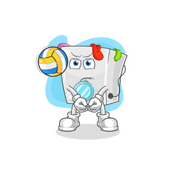 washing machine play volleyball mascot. cartoon vector