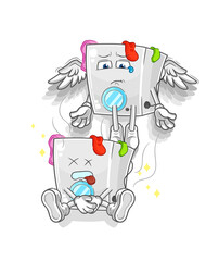 washing machine spirit leaves the body mascot. cartoon vector