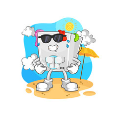 washing machine sunbathing in summer. character vector