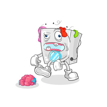 recommend clip art: washing machine zombie character.mascot vector