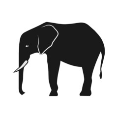 Silhouette elephant  vector illustration on white background.