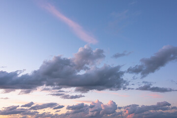 Clouds in the sky after the rain.