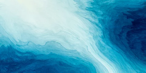 Foto auf Alu-Dibond Abstract art teal blue green gradient paint background with liquid fluid grunge texture. © korkeng