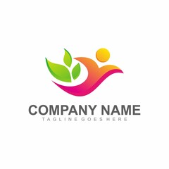 Health human logo icon vector illustration.