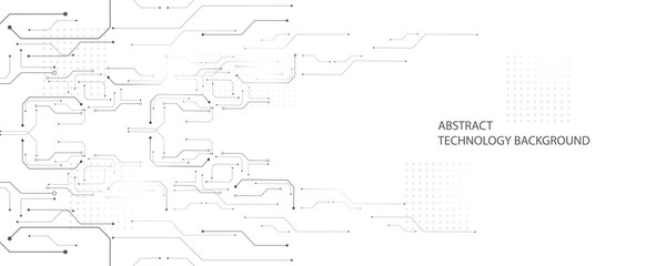 Technology background, creative hi-tech geometric pattern, gray and white overall composition