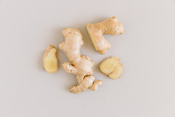 Ginger root on a solid background