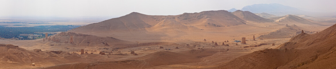 Fototapeta na wymiar Valley of Tombs Palmyra Syria panorama
