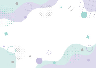 流れる曲線と幾何学模様のフレーム背景