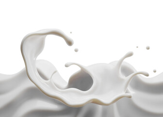 Milk splash with clipping path , 3D Rendering, 3D illustration