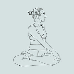 girl in yoga position vector