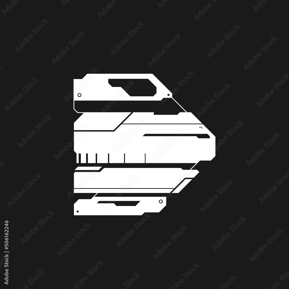 Poster cyberpunk futuristic arrow. cyber futuristic design element. cyber arrow, pointer, direction. tech s