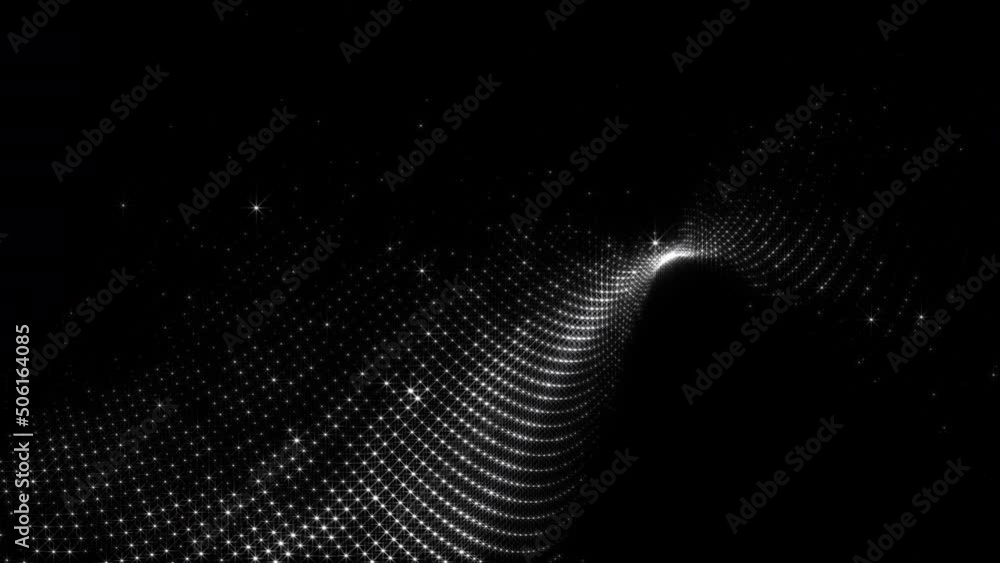 Poster abstract 3d rendering technology white glow star particles digital wave motion background concept. 4