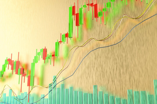 Gold Price Rising Concept With Business Graph On Gold Background