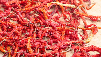 dried red chili background to dry
