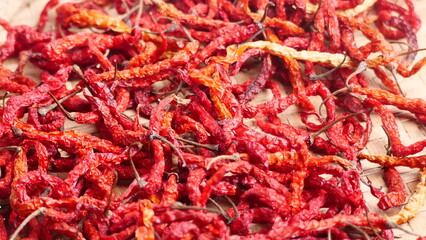 dried red chili background to dry