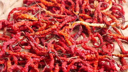 dried red chili background to dry