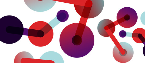 Abstract background. Round dots connected by lines. Trendy techno business template for wallpaper, banner, background or landing