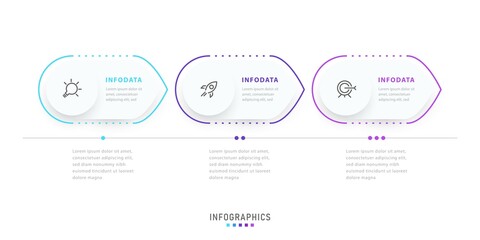 Vector Infographic label design template with icons and 3 options or steps. It can be used for process diagrams, presentations, workflow layouts, banners, flow charts, and info graphs.