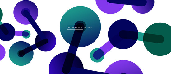 Abstract background. Round dots connected by lines. Trendy techno business template for wallpaper, banner, background or landing