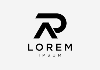 Initial Letter AR, RA logo design template.