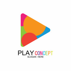 Play logo design concept vector Icon Symbol