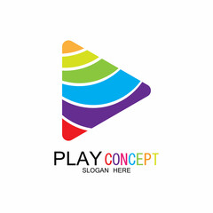 Play logo design concept vector Icon Symbol