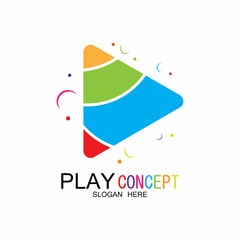 Play logo design concept vector Icon Symbol