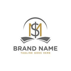 financial business illustration logo with letter M$