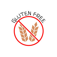 Gluten fee icon. Healthy food without wheat or grain symbol isolated on white background