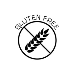 Gluten fee icon. Healthy food without wheat or grain symbol isolated on white background