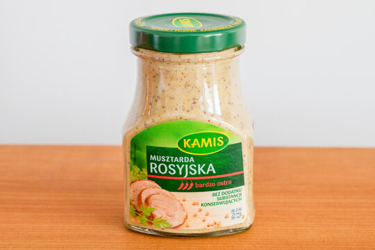 Pruszcz Gdanski, Poland - May 18, 2022: Kamis Rosyjska (Russian) mustard.