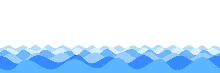 Vector drawing of waves on the sea, natural background