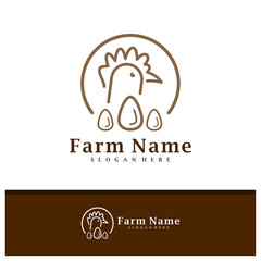Chicken Farm logo design vector, Creative Chicken Farm logo concepts template illustration.