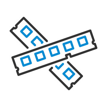 blue ram sticks crossed icon clip art preview