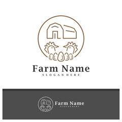 Chicken Farm logo design vector, Creative Chicken Farm logo concepts template illustration.