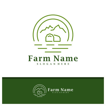 Nature Farm logo design vector, Creative Farm logo concepts template illustration.
