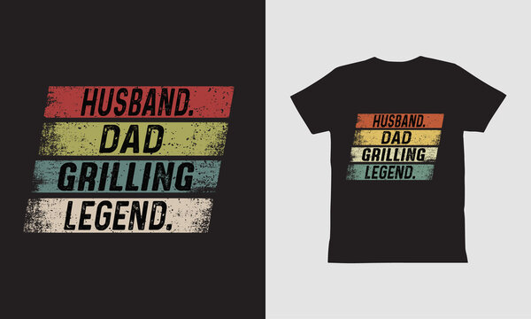 Husband Dad Grilling Legend T Shirt,Fathers Day Design. 